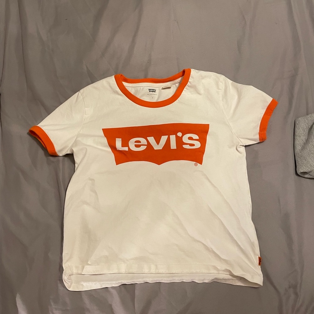 Levis SF retro orange ringer tee shirt size S